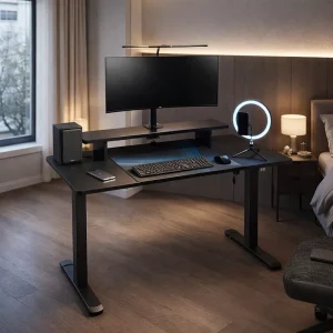 Professional Electric Lift Desk Height Adjustment Foldable Wooden Office Desk Commercial Workspace Smart Computer Desk
