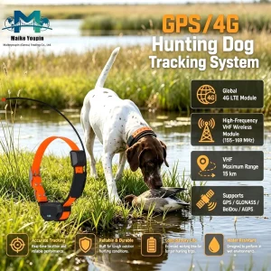 Professional GPS+VHF Dual Mode Dog Tracker Collar with 15km Range IP68 Waterproof & 20 Dog Multi Tracking for Hunting