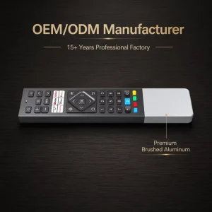 Professional OEM Custom Metal Remote Control Anodized Aluminum Smart Wireless Controller Smart Home System 39 Keys BLE Voice 20m