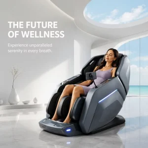 Professional SL Track Electric Massage Chair with AI Voice Control Health Monitor Wellness Recliner Full Body Massage Sofa