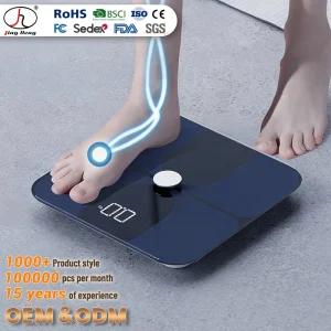 Professional Smart Body Fat Scale Body Composition Heart Rate Tracking 180kg Capacity Tempered Glass Wireless for Personal