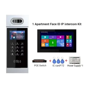 Professional Smart Home IP Intercom System Apartment Villa Security Video Door Phone Password IC Card Face Recognition 7-inch