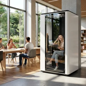Professional Solo Recording Booth Modern Design Steel Frame for Office Home Outdoor School Apartment Use Smart Learning Hub
