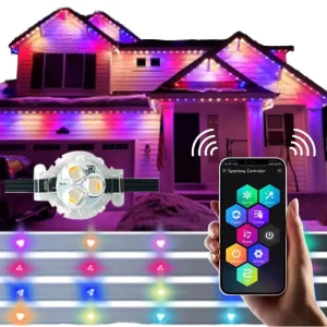 Professional Track Lighting RGBW Smart Control Permanent Outdoor Christmas Lights 12V Waterproof for House Decorating