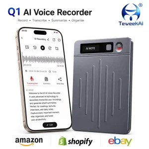 Q1 Smart AI Voice Recorder 64GB Ultra Thin Magnetic MagSafe Phone Call Recording ChatGPT 4o Audio Transcription Device