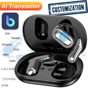 Q16 AI Translation Earbuds Ear Hook Sports Real-Time Language Translation Earphones for Business Travel and Study