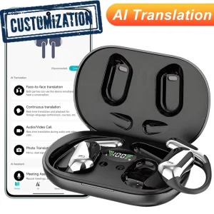 Q16 Earhook Sports Earbuds Built In Speaker Smart Translation Earphones for Face to Face and Continuous Translation