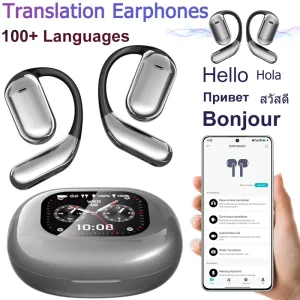 Q16 Pro AI Smart Translation Earphones Supports Video Translation and Audio-to-text Conversion (Permanent Free Translation)