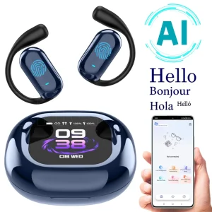 Q16s Pro AI Sports Earbuds, Ear-Hook Type-C, Bluetooth 5.4, Fast Charging, Long Battery Life, Simultaneous Translation