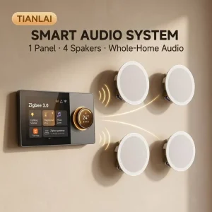 Q8 Smart Home Music System Combo With TL-601A Ceiling Speaker Android Touch Panel Amplifier For Villa Factory