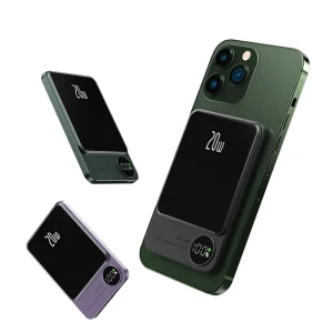 Q9 10000mAh Large-Capacity Portable Mini Ultra-Thin Magnetic Wireless Power Bank, 15W/20W Fast Charging for Mobile Phones