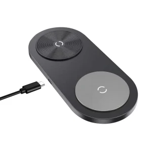 2-in-1 Desktop Wireless Charger, Supports QC3.0 PD Fast Charging, Compatible with 12, 13, Watches, and Earphones