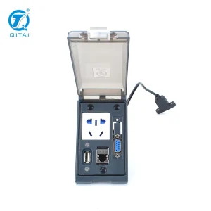 QH420 2 Control Box IP54 Smart Power 10A RJ45 Power Plug Socket Outlet USB RS485 232 Front Panel Interfaces Panel Enclosure