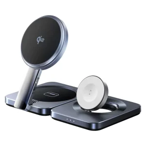 QI2 Fast Charging 3-in-1 Magnetic Wireless Charger Dock for Office Desks, Compatible with iPhone 15, 14, 13, and 12 Series