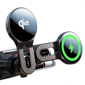 Qi2 15W Car Charger, 15W Fast-Charging Safe Car Charger, Air-Vent Magnetic Wireless Phone Mount