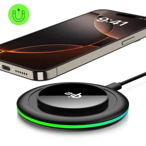 Qi2 2-in-1 Magnetic Ultra-Thin Wireless Charger, 15W Type-C Fast Charger for Phones and Earbuds, Portable Charger, 5V 2.4A OVP