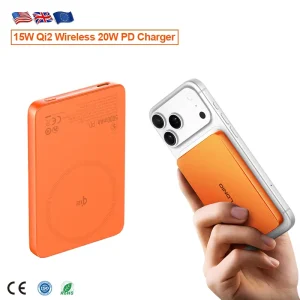 Qi2 15W Wireless Magnetic Power Bank Portable 20W PD Fast Charging 5000mAh Ultra Thin Power Bank