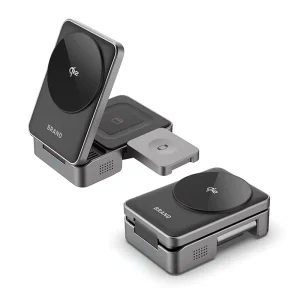 Qi2 15w Portable Foldable Magnetic 3 in 1 Wireless Charging Station Qi 2 Wireless Charger