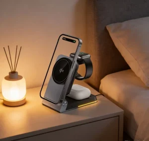 Qi2 4 in 1 Magnetic Wireless Chargers Portable Travel for 15W Type C Folding Wireless Charging Station with Aluminum Material