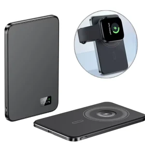 Qi2 5000mAh 3-in-1 Wireless Charging Power Bank, Aluminum Alloy Power Bank