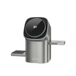 Qi2 Certified Magnetic Wireless Charging 3 in 1 Desktop Charger 15W for iPhone Watch Earbuds