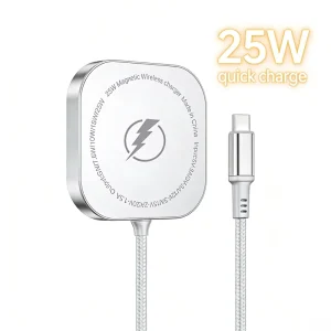 Qi2.2 25W Magnetic Wireless Charger, Fast Wireless Charging Station, USB-C Input Port, for iPhone and Galaxy