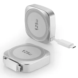 Qi2.2 3-in-1 25W Magnetic Wireless Charging Station, Foldable Travel Charger for iPhone 17, 16, and 15