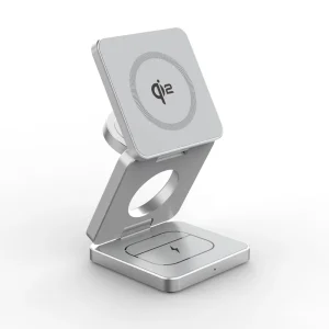 Manufacturer Qi2 Portable Magnetic 3-in-1 Foldable Wireless Charger, 7W Output for Phones, Watches, and Earbuds