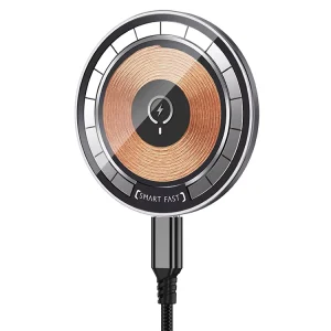 Transparent Qi Wireless Phone Charger, 15W Wireless Fast Charging, ABS, Type-C, Compatible with iPhone Series