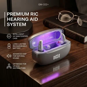 Quality Hearing Aids 32 Channel Wireless Hearing Aid Digital Hearing Amplifier Aid with UV Sanitizing Power Case