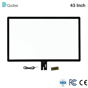 Qudee 43 Inch Large Size Projected Capacitive PCAP Multi Touchscreen Panel USB ILITEK Chip Overlay Kit for Message Kiosk