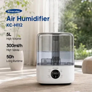 Quiet Bedroom Humidifier 5L Large Capacity Cool Mist Humidifier With 300mL h Mist Output Smart Control For Dry Air Relief