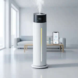 Quiet Floor Standing 10L Tower Smart Humidifier Large Capacity Whole House Ultrasonic Humidifiers With Tuya WiFi Remote Control
