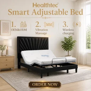 Quiet OKIN Motor Reclining Electric Smart Metal Frame with Zero Gravity Adjustable Bed