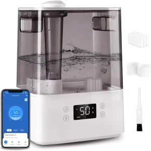 Quiet ‘Sleep’ Auto Mode Smart App Voice Control 6L Large Household Cool Mist Essential Oil Humidifier Humidistat Aromatherapy 5L