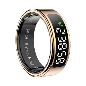 R11 Smart Ring Display Wireless Charging Gesture Control Heart Rate Monitor Step Counter Fitness Tracker for Men