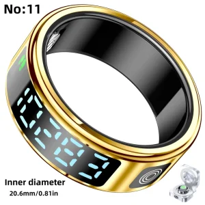 R11 Smart Rings Wireless Charging Smart Rings Prayer Counts Touch Screen Digital Smart Rings Health Fitness Monitor