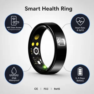 R20 Smart Ring for Healthy Couples Heart Rate Blood Pressure Monitoring Remote Photography Sleep Tracking IP68 App Control
