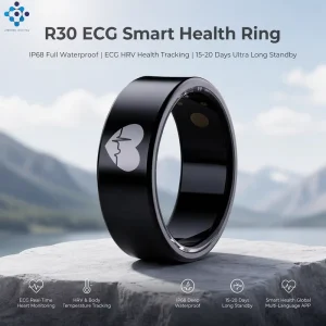 R30 ECG Smart Ring with AI Voice Assistant & Activity Tracker IP68 Waterproof 5-10 Days Battery Life