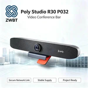R30 P032 4K Video Bar 5X Digital Zoom AI Tracking Camera Built in Mic Speaker for Small Meeting Room