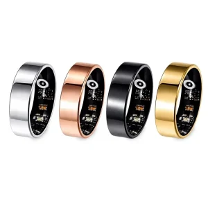 R99 Stainless Steel Waterproof Smart Ring Heart Rate SpO2 Sleep Tracker Fitness Monitor for Men and Women