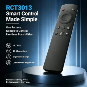 RCT3013 Multifunctional 13 Keys Remote Control Factory OEM ODM IR/BLE Wireless Remote for TV