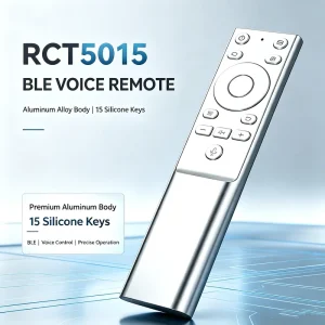 RCT5015 Aluminum Alloy BLE Voice Remote Control 15 Keys Silicone Buttons for Mobile Smart Screen