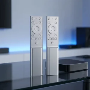 RCT5015 Aluminum Alloy Universal Remote Control with Fixed Code 433MHz BLE Voice IR/RF Functions for Smart Audio Devices