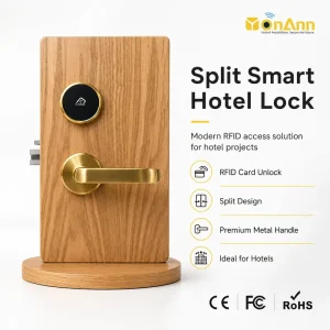 RF-F5 304 SUS RFID Wood Door Card Key Lock System with Cloud & SDK CE/FCC Certified for Boutique Hotels & Apartments