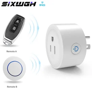 RF433 Wireless Remote Control Outlet US Plug Smart Socket 10A No WiFi Needed for Lamps Fans with Remotes