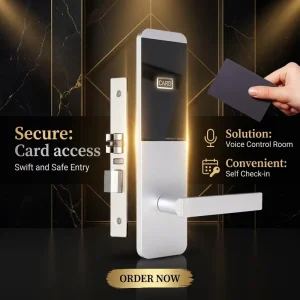 RFID Lock for Hotel Intelligent Keyless Voice Control Room Door Lock New Style Alloy Design Wood Door Cloud Data