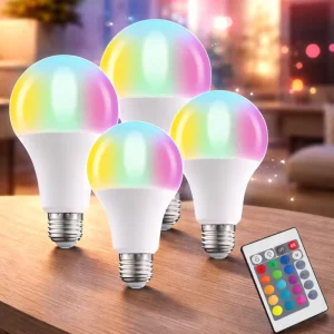 RGB 12W A80 E27 Dimmable Household Smart Light Bulb with Remote Control