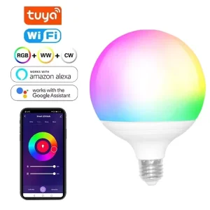 RGB 9W Globe LED Bulb, 2700–6500K, Smart G95, Wireless Control, Smart Life App, AC Power, E27