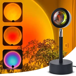 RGB Black Floor Lamp Sunset Rainbow APP Remote Music Sync LED USB WIFI Tuya Smart Home Decor Live Projection Night Light
